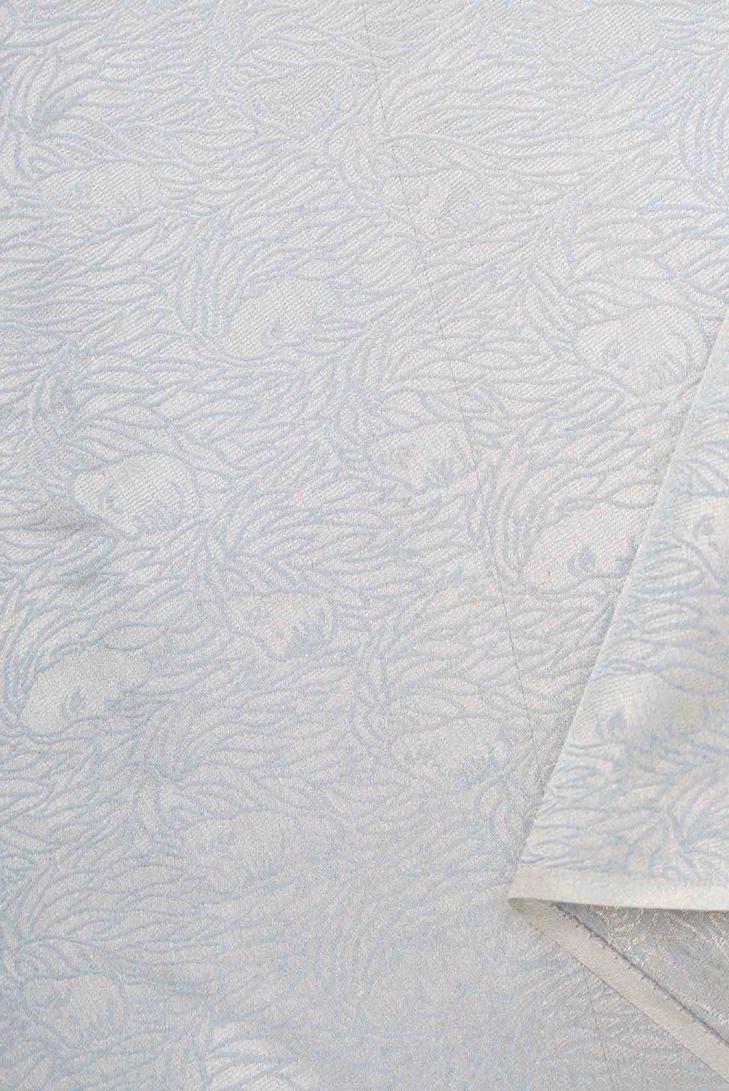 Grey Banarasi Silk Dress Material