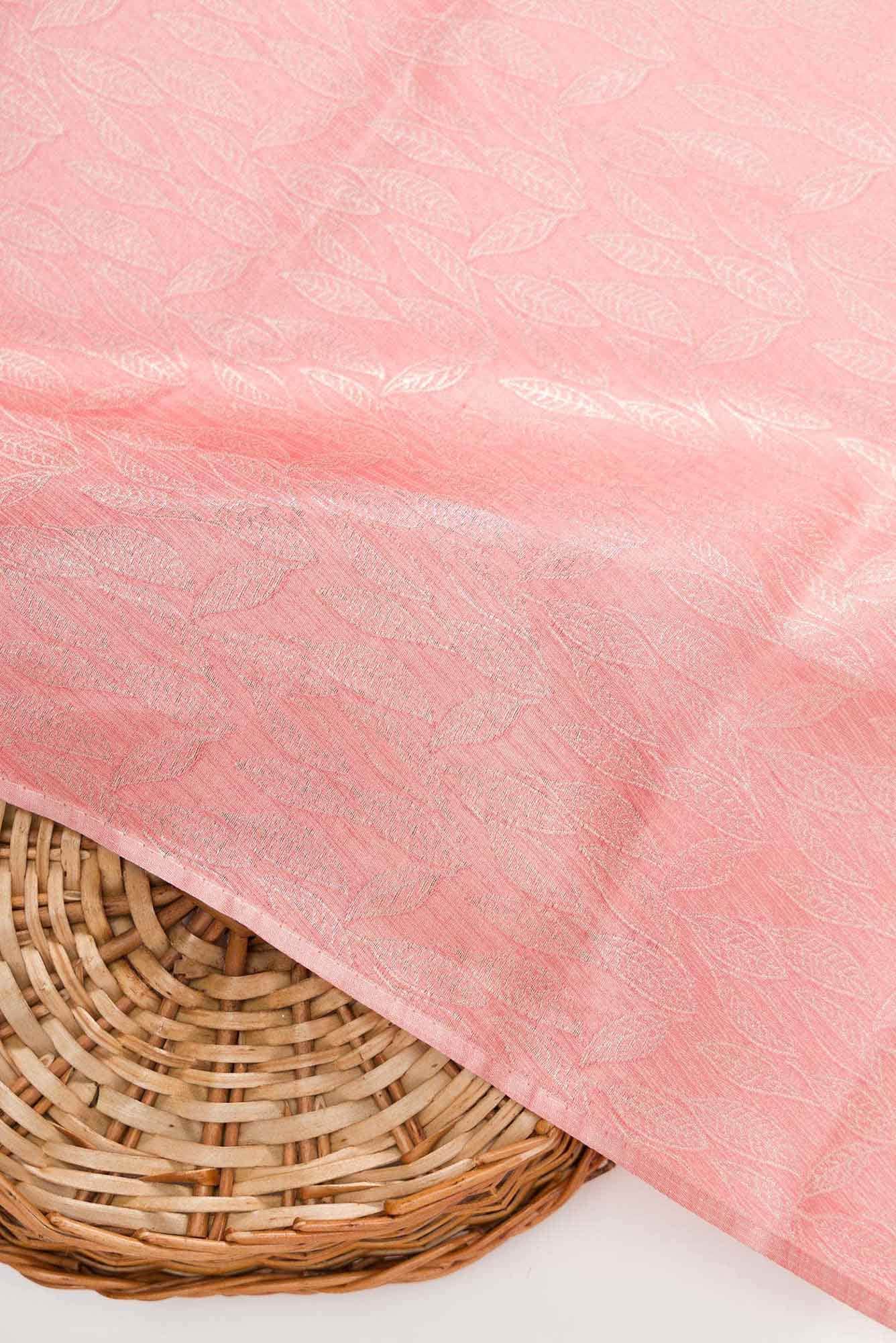 Peach Banarasi Silk Dress Material