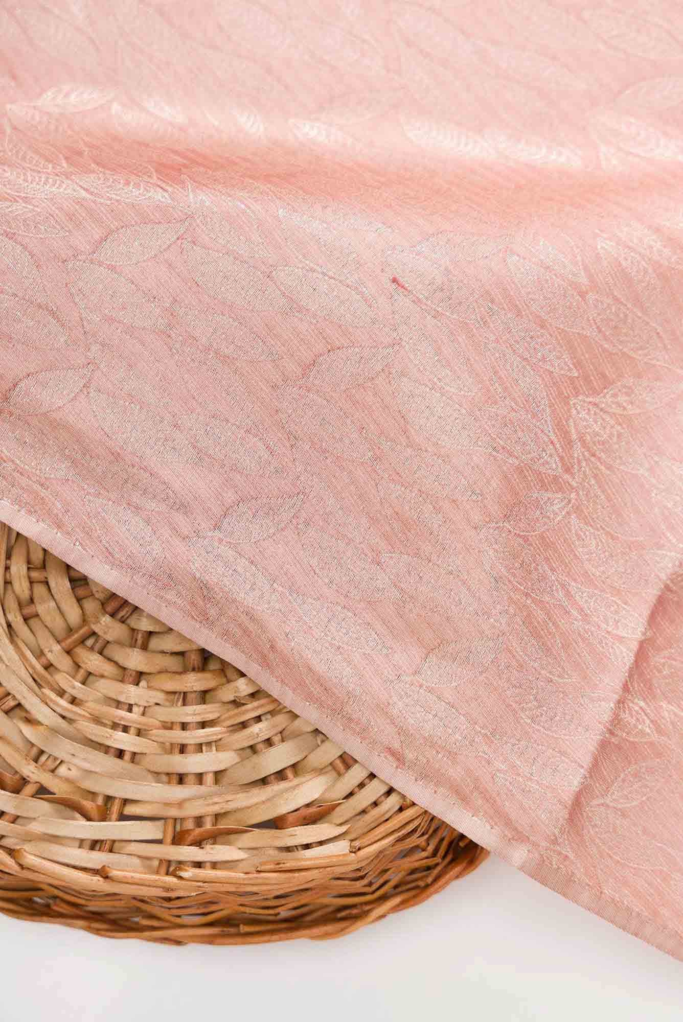 Rose Gold Banarasi Silk Dress Material
