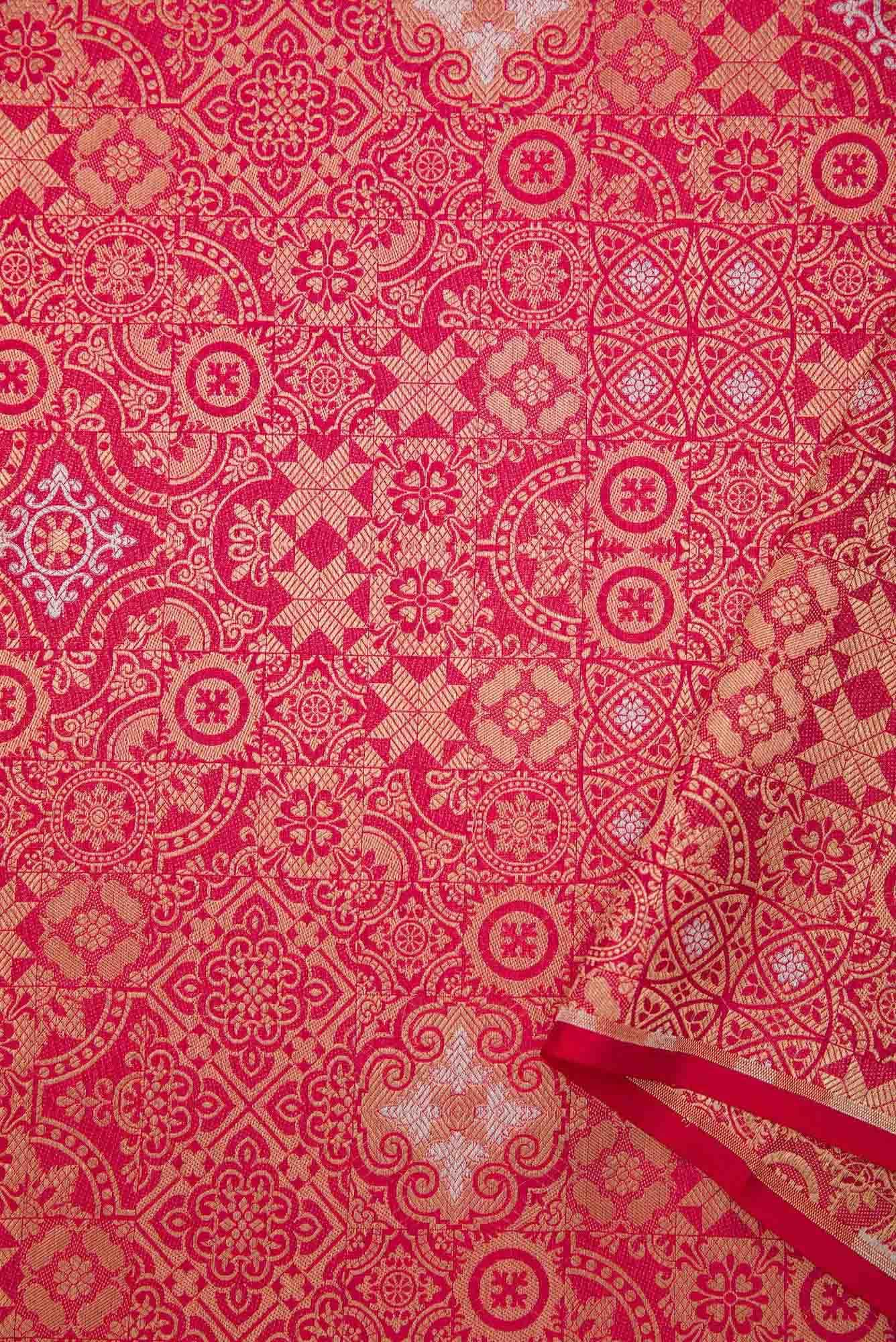 Pink Banarasi Silk Dress Material