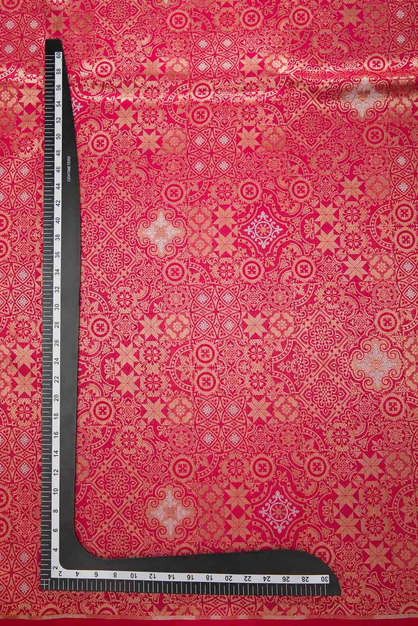 Pink Banarasi Silk Dress Material