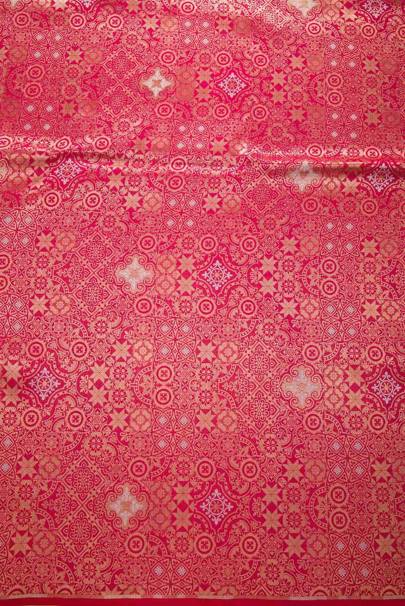 Pink Banarasi Silk Dress Material