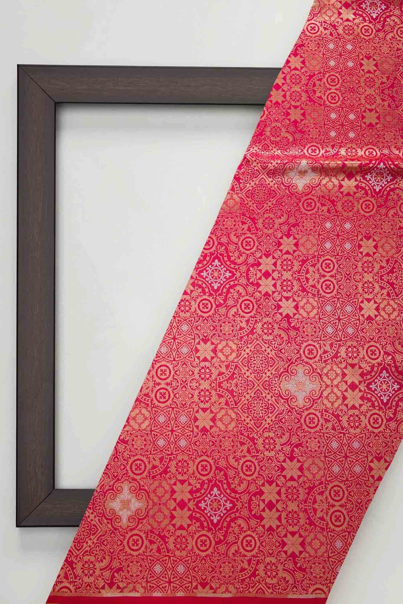 Pink Banarasi Silk Dress Material