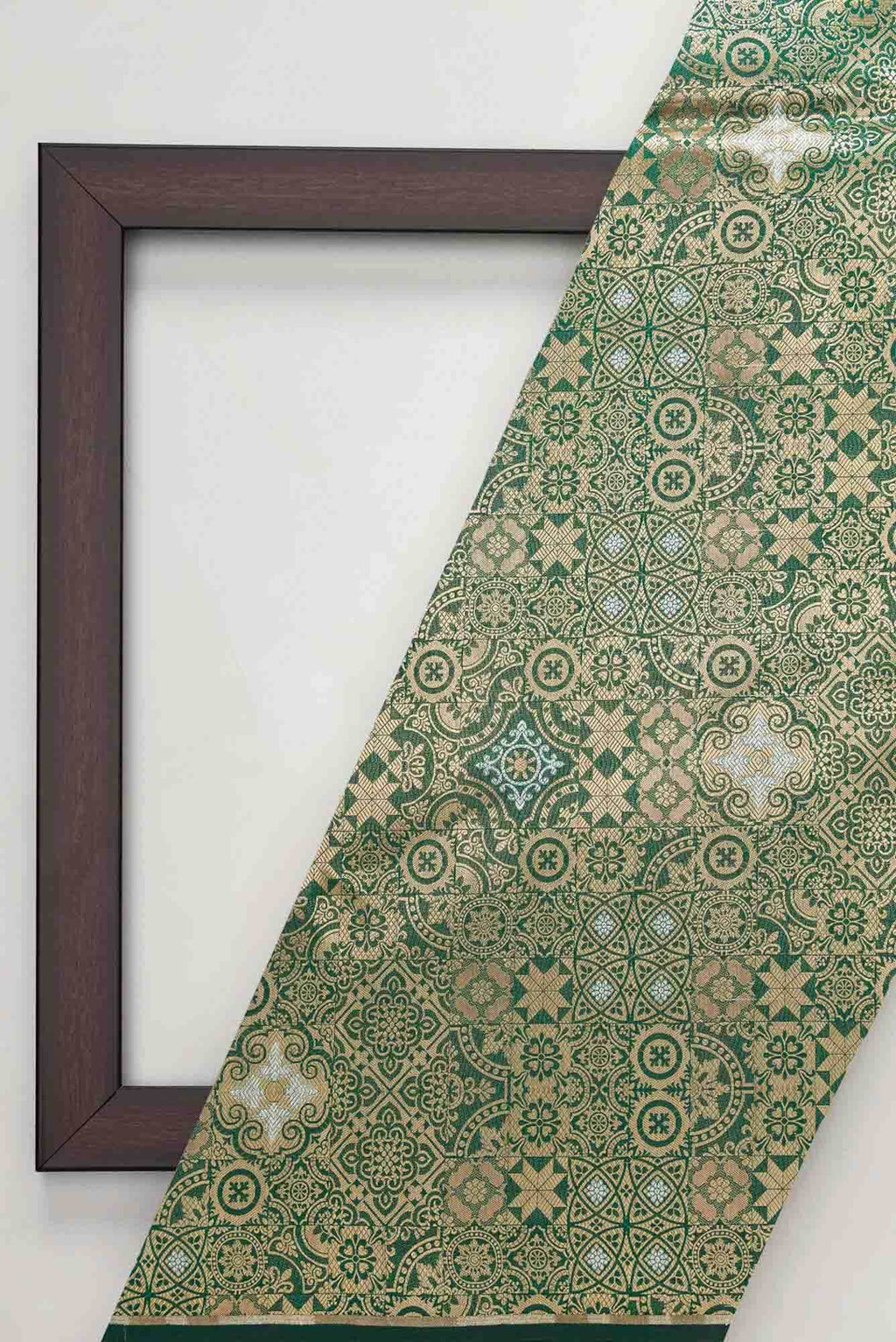 Bottle Green Banarasi Silk Dress Material