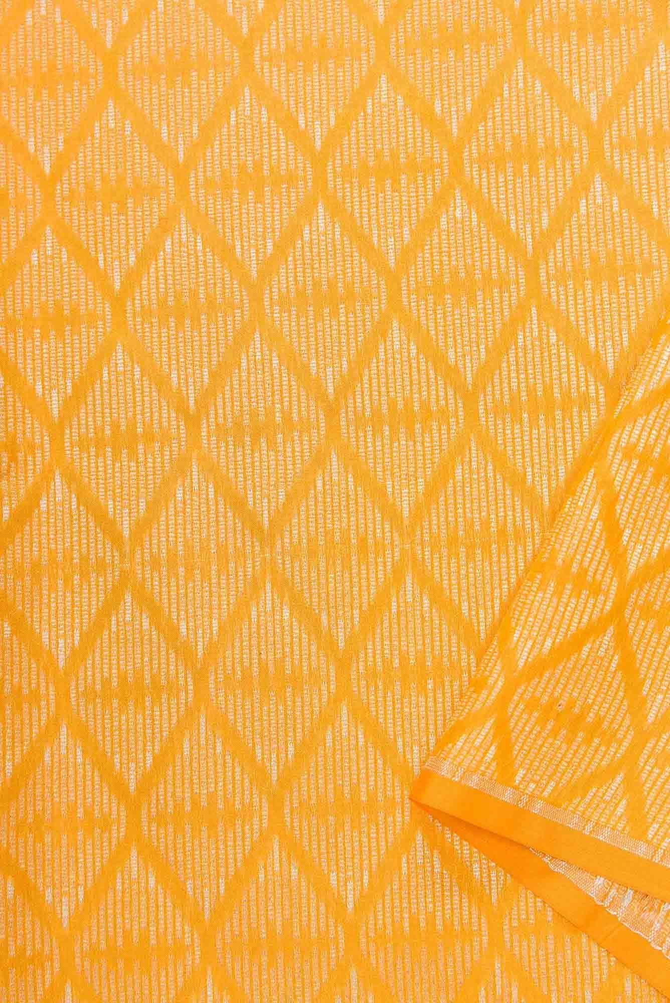 Mustard Banarasi Silk Dress Material
