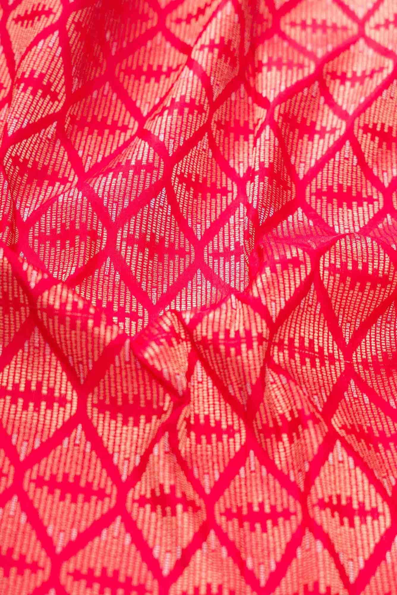 Red Banarasi Silk Dress Material
