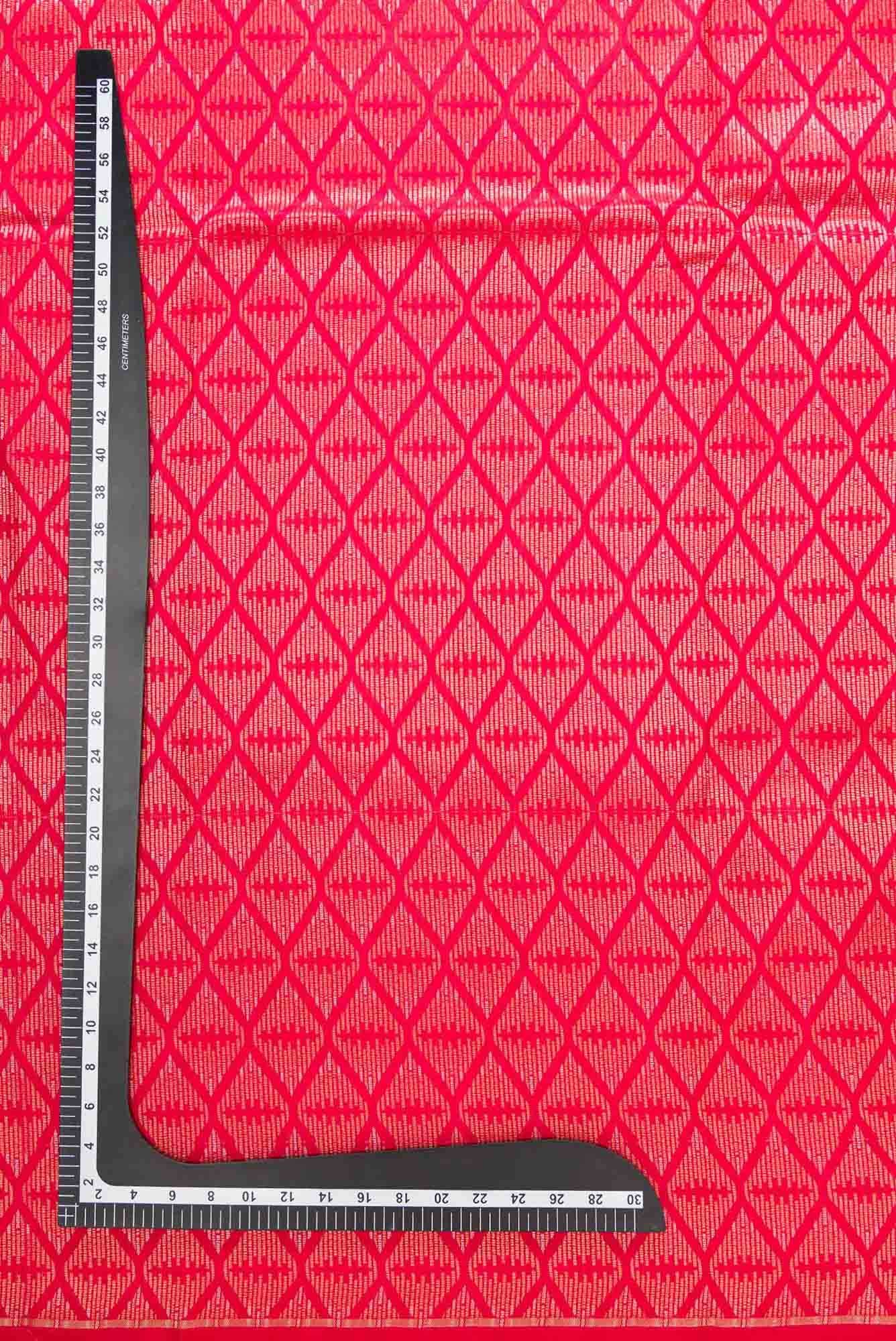 Red Banarasi Silk Dress Material