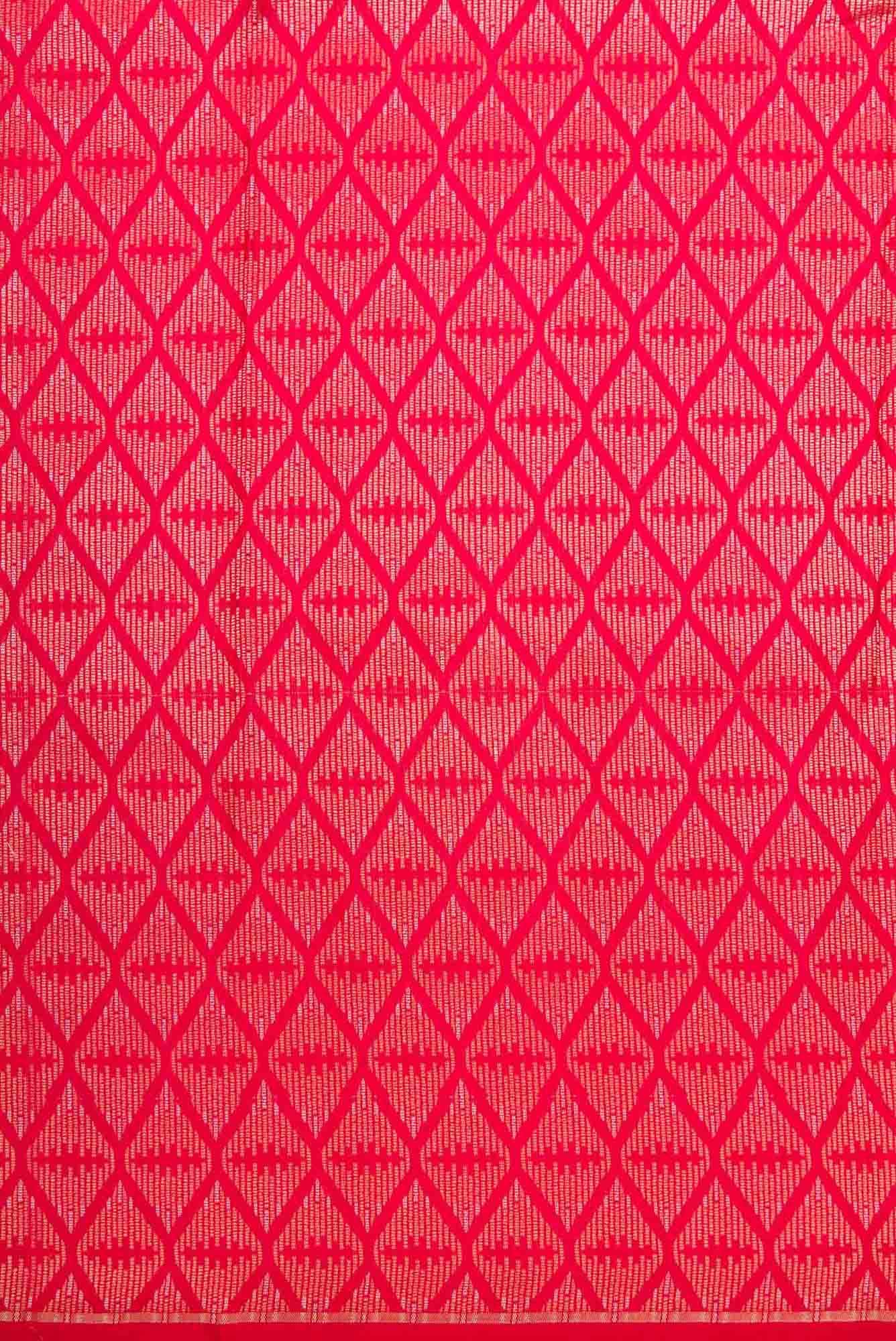 Red Banarasi Silk Dress Material