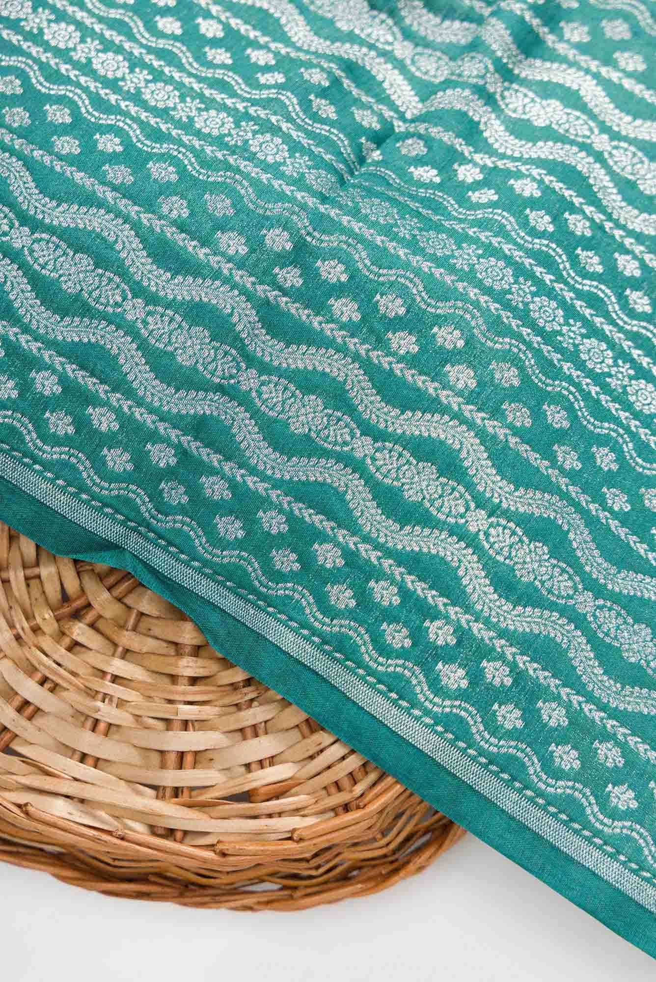 Maya Blue Banarasi Silk Dress Material