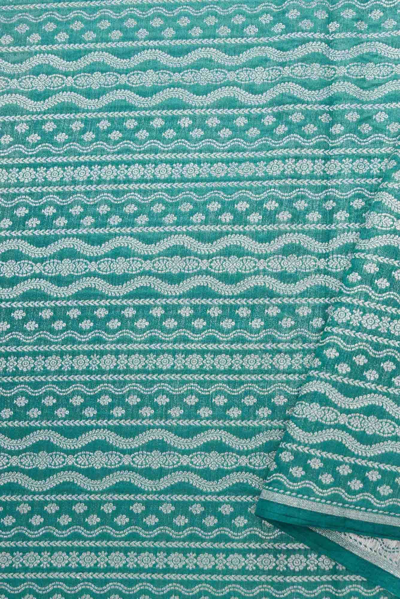 Maya Blue Banarasi Silk Dress Material