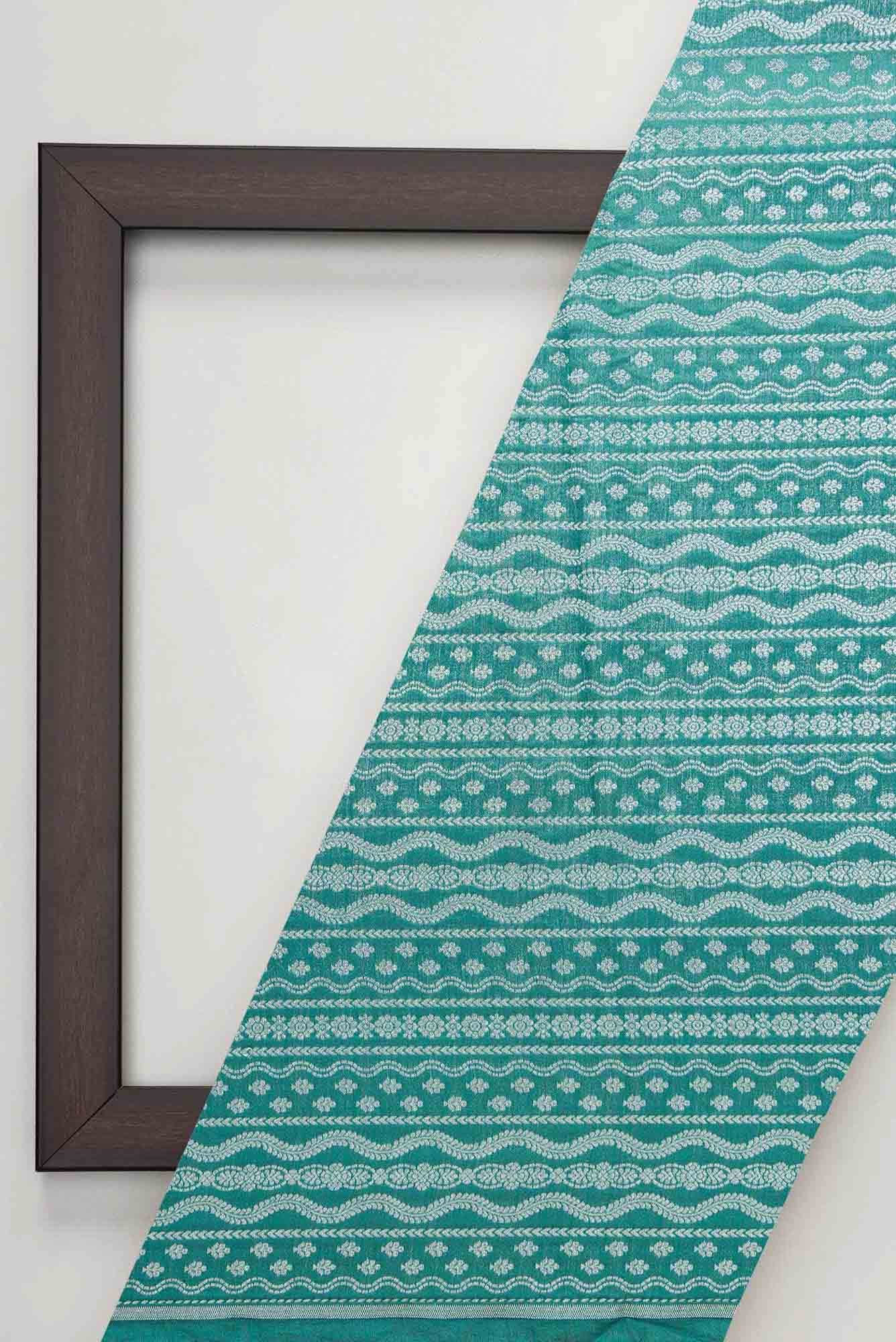 Maya Blue Banarasi Silk Dress Material