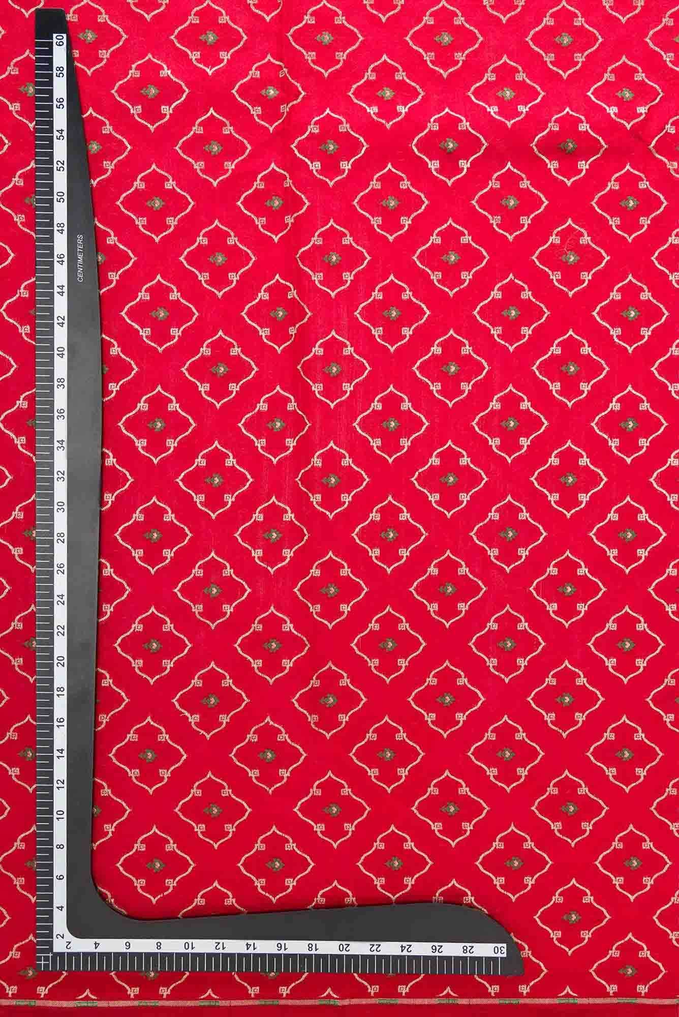 Red Banarasi Silk Dress Material