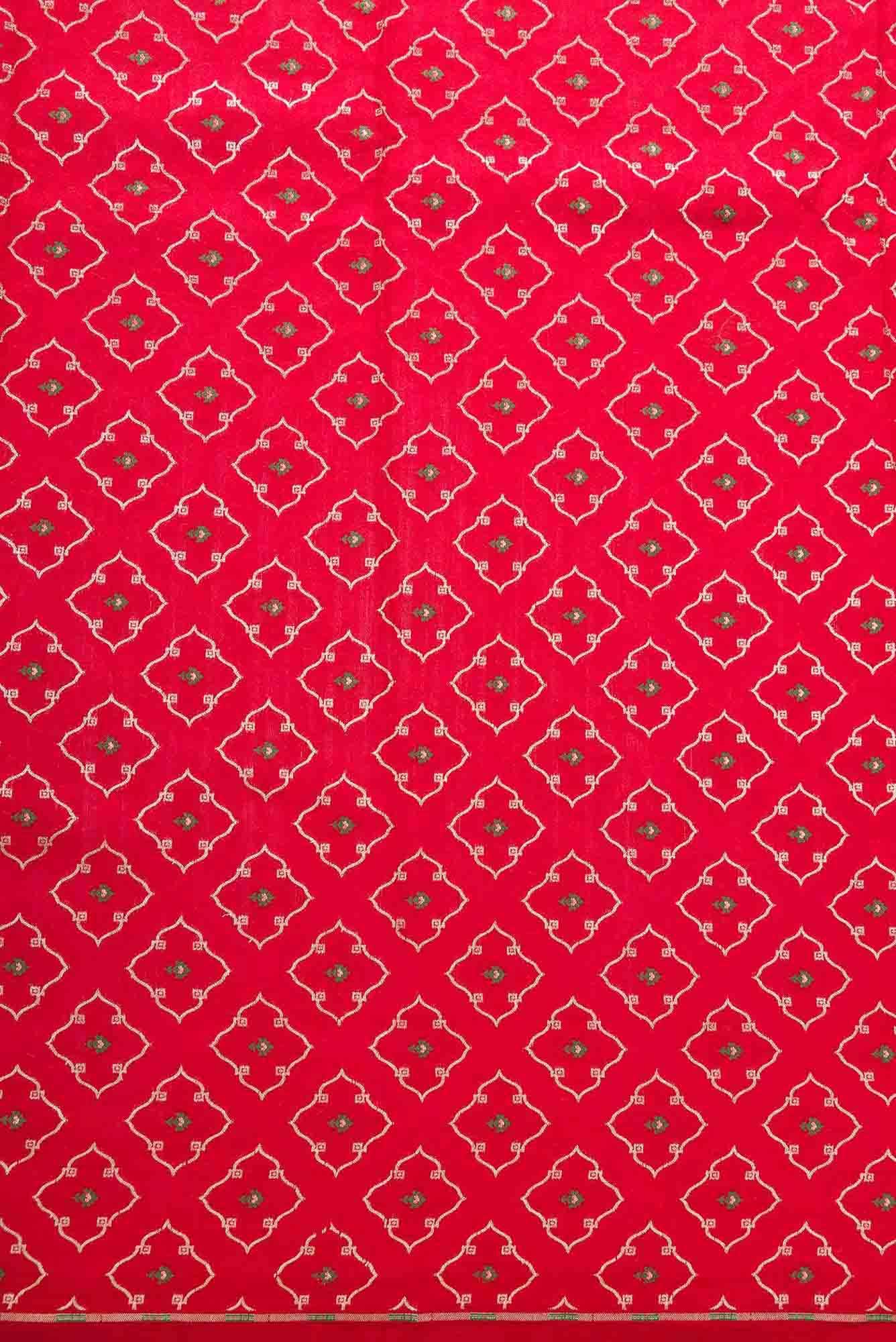 Red Banarasi Silk Dress Material
