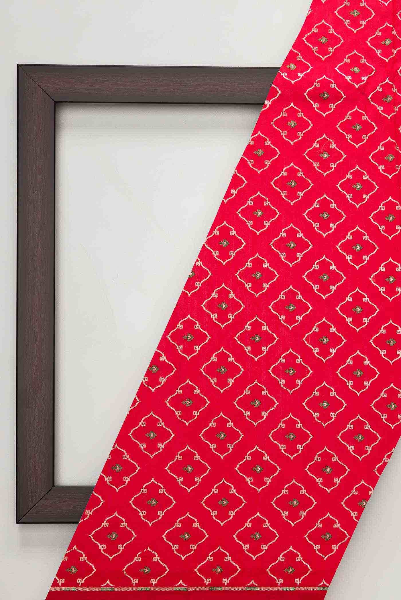 Red Banarasi Silk Dress Material