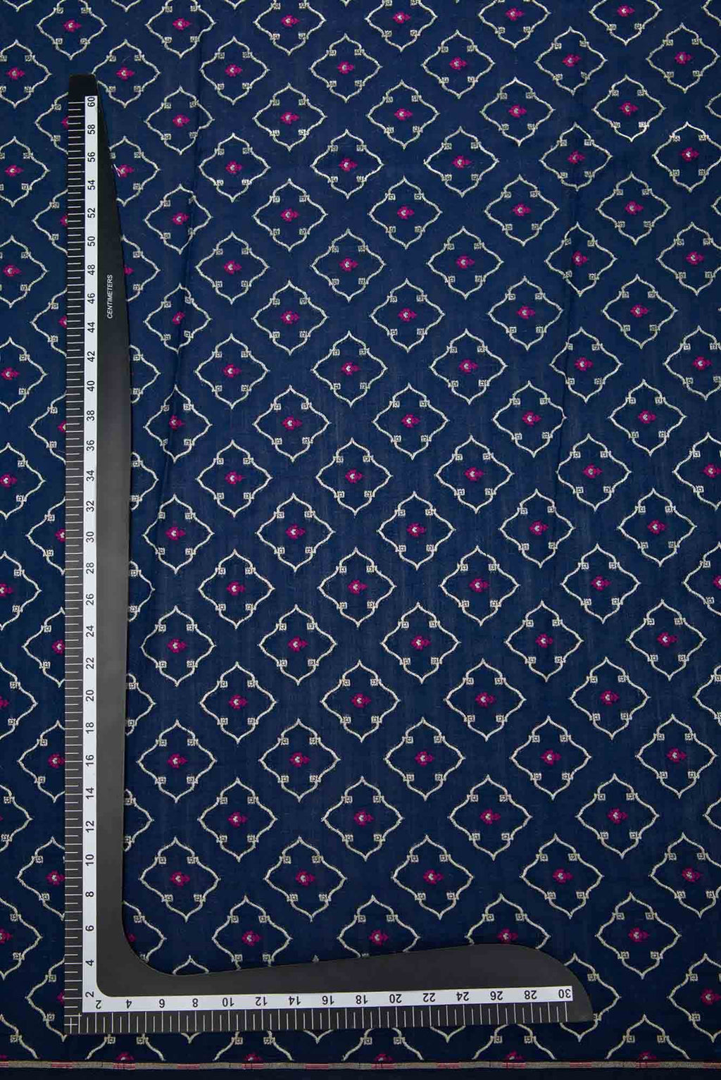Navy Blue Banarasi Silk Dress Material