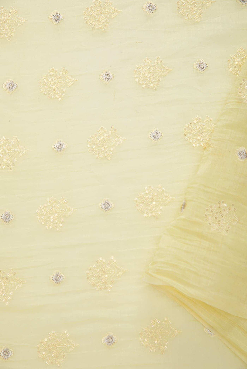 Pista Green Chanderi Silk Dress Material