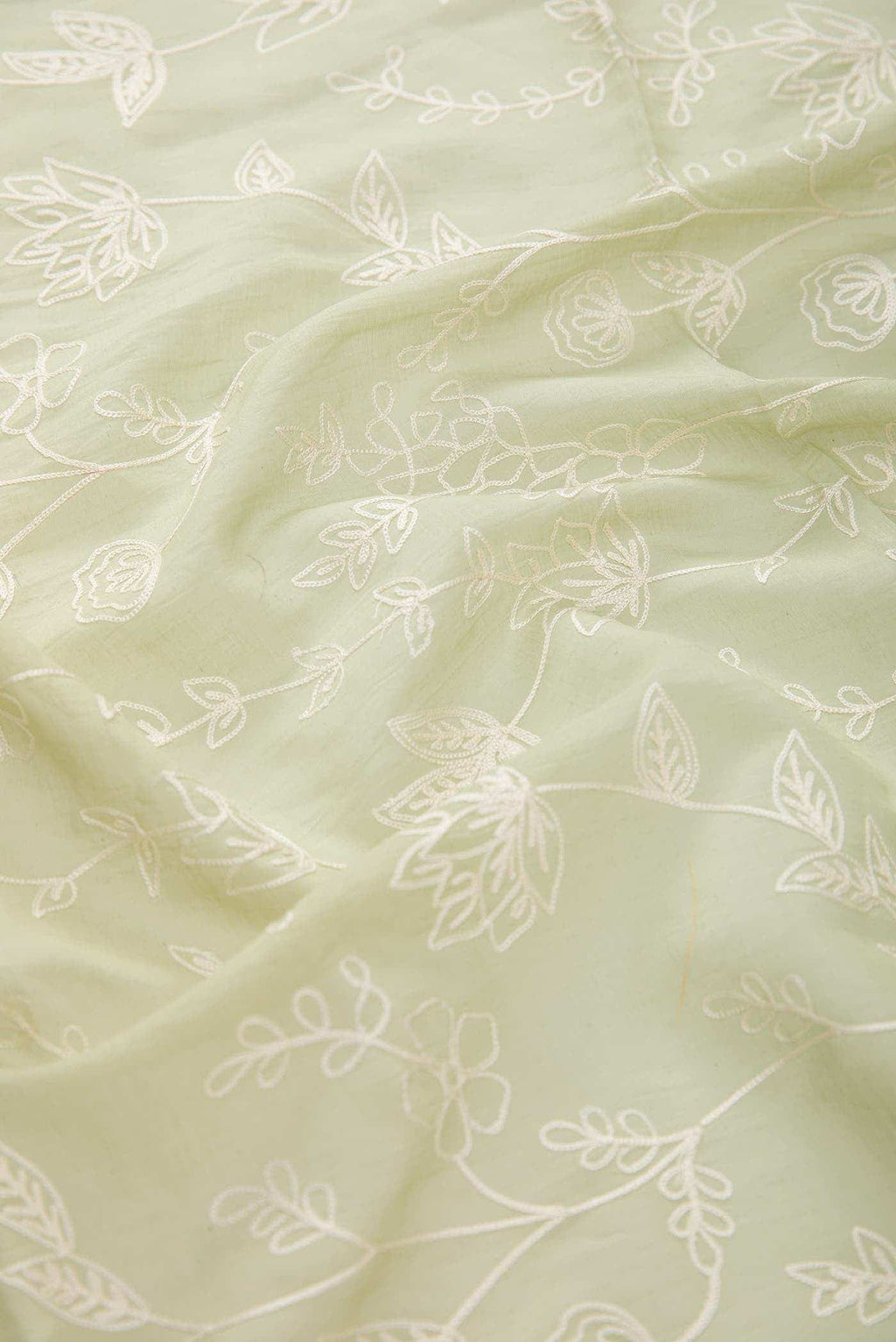Green Chanderi Silk Dress Material
