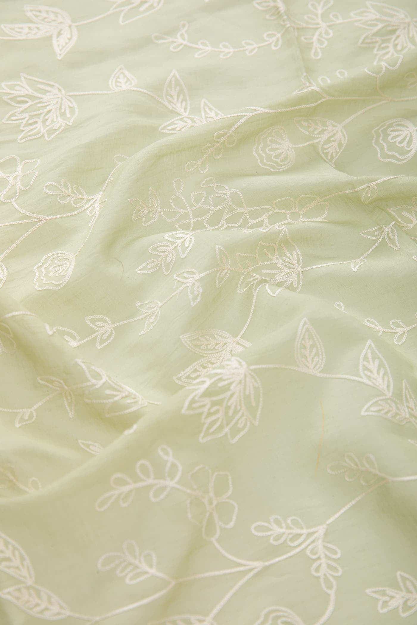 Green Chanderi Silk Dress Material