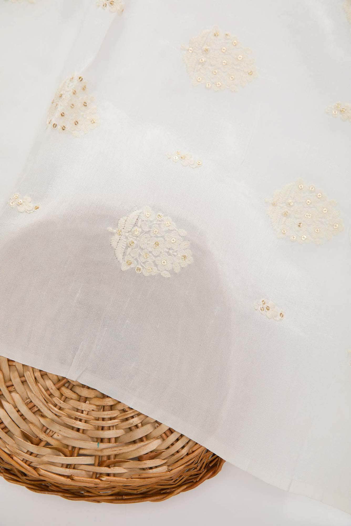 Off White Raw Silk Dress Material