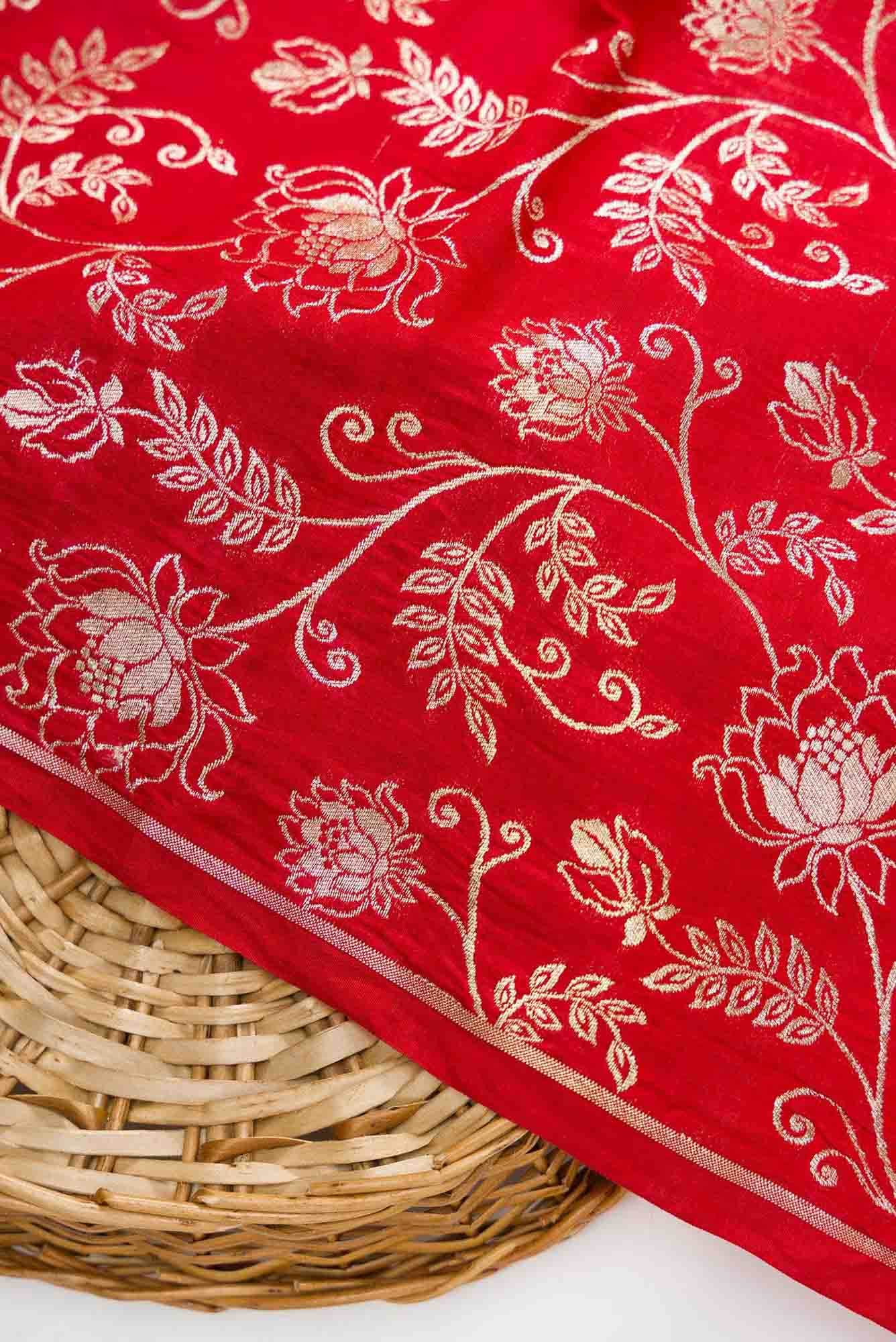 Maroon Banarasi Silk Dress Material