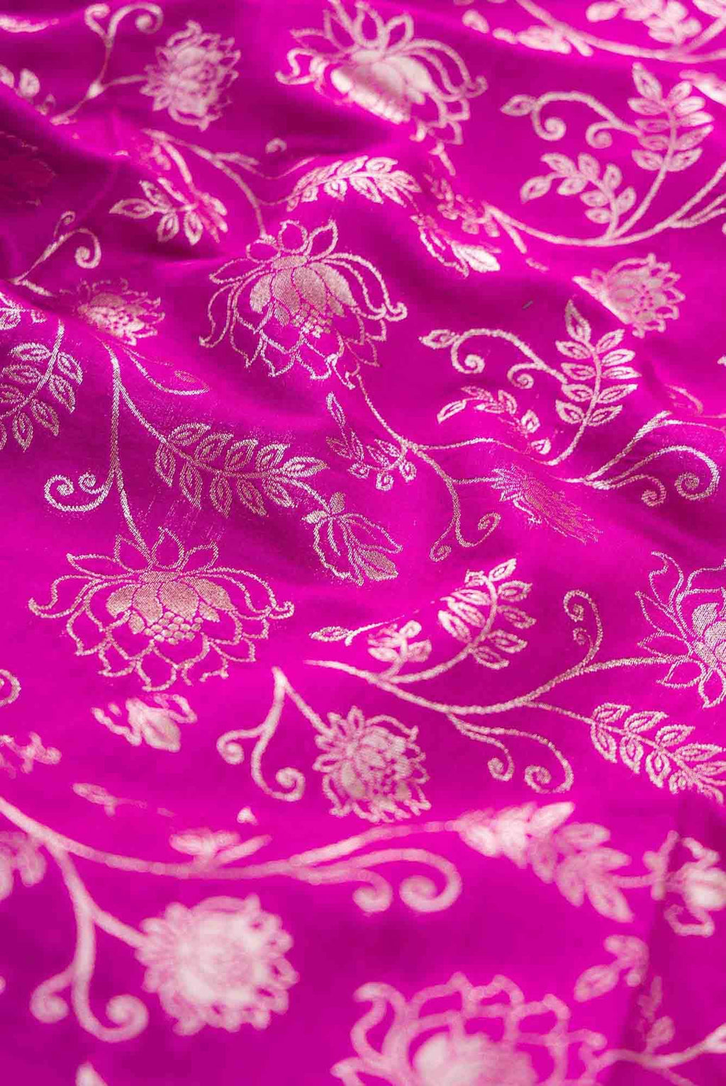 Magenta Banarasi Silk Dress Material