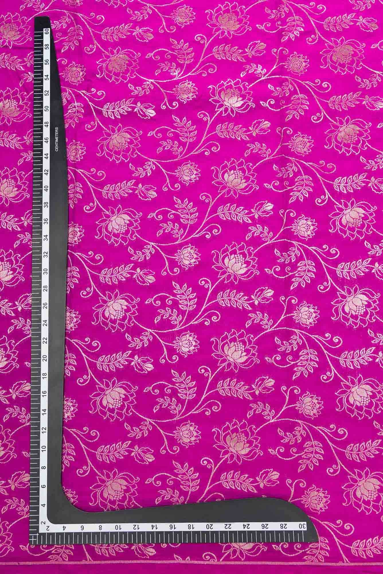 Magenta Banarasi Silk Dress Material
