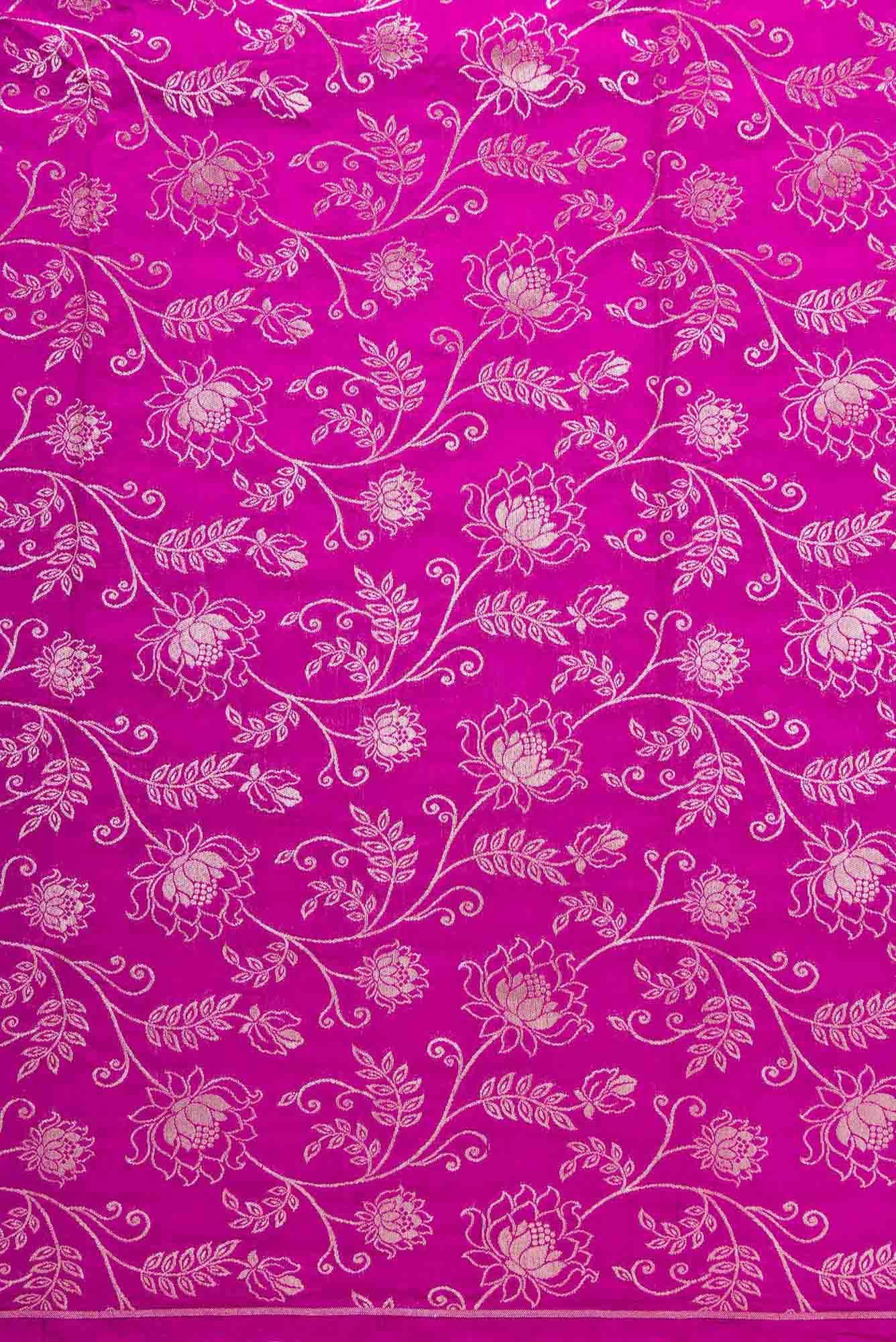 Magenta Banarasi Silk Dress Material