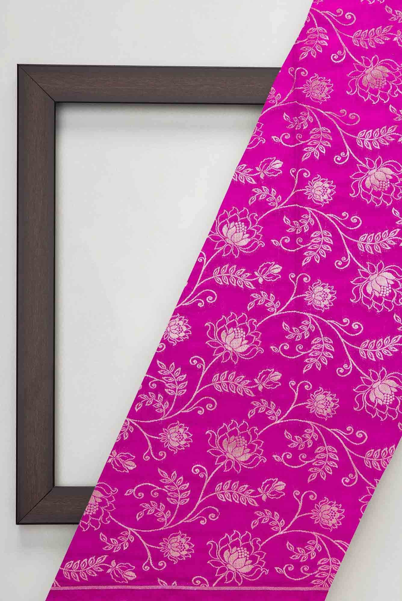 Magenta Banarasi Silk Dress Material