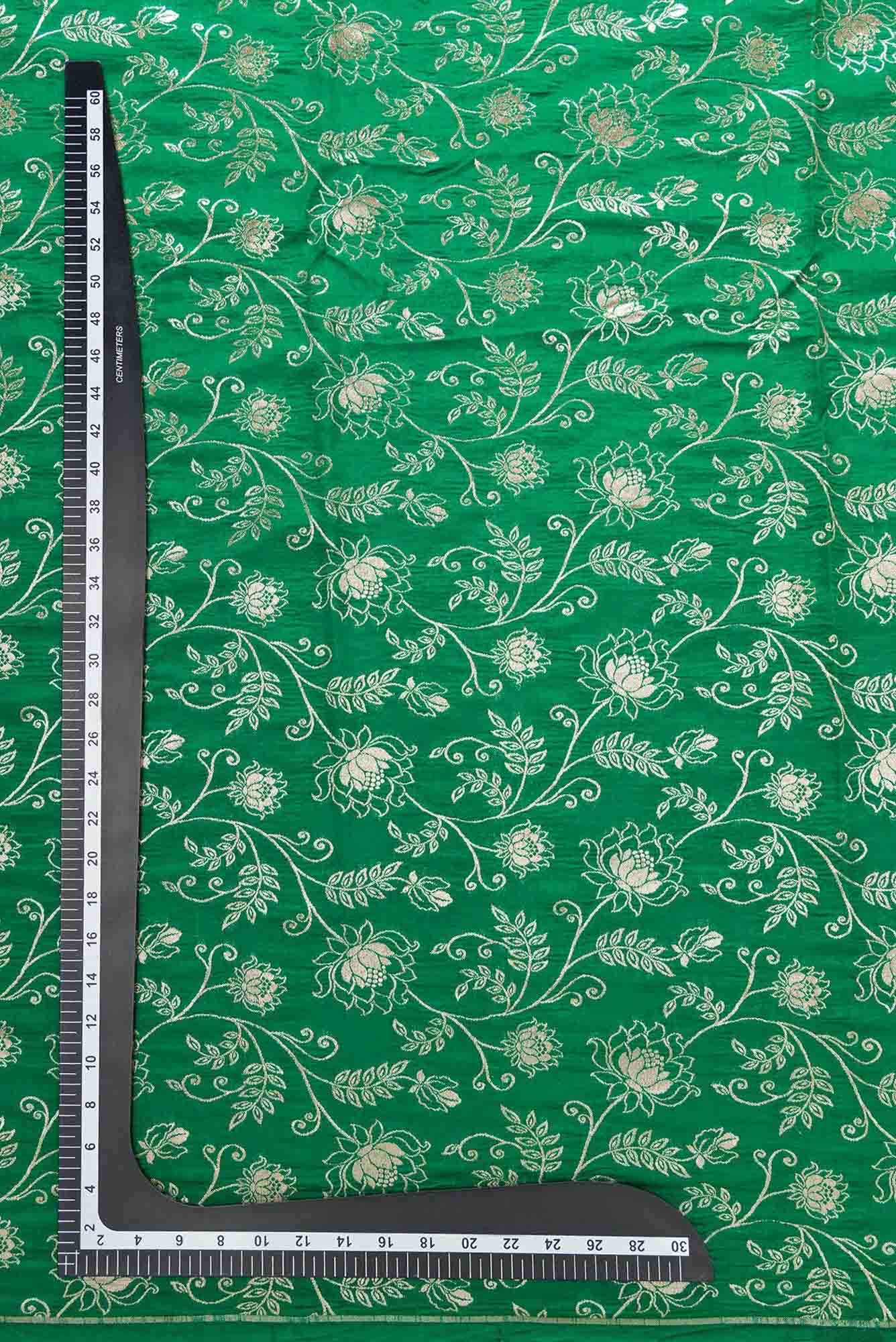 Green Banarasi Silk Dress Material
