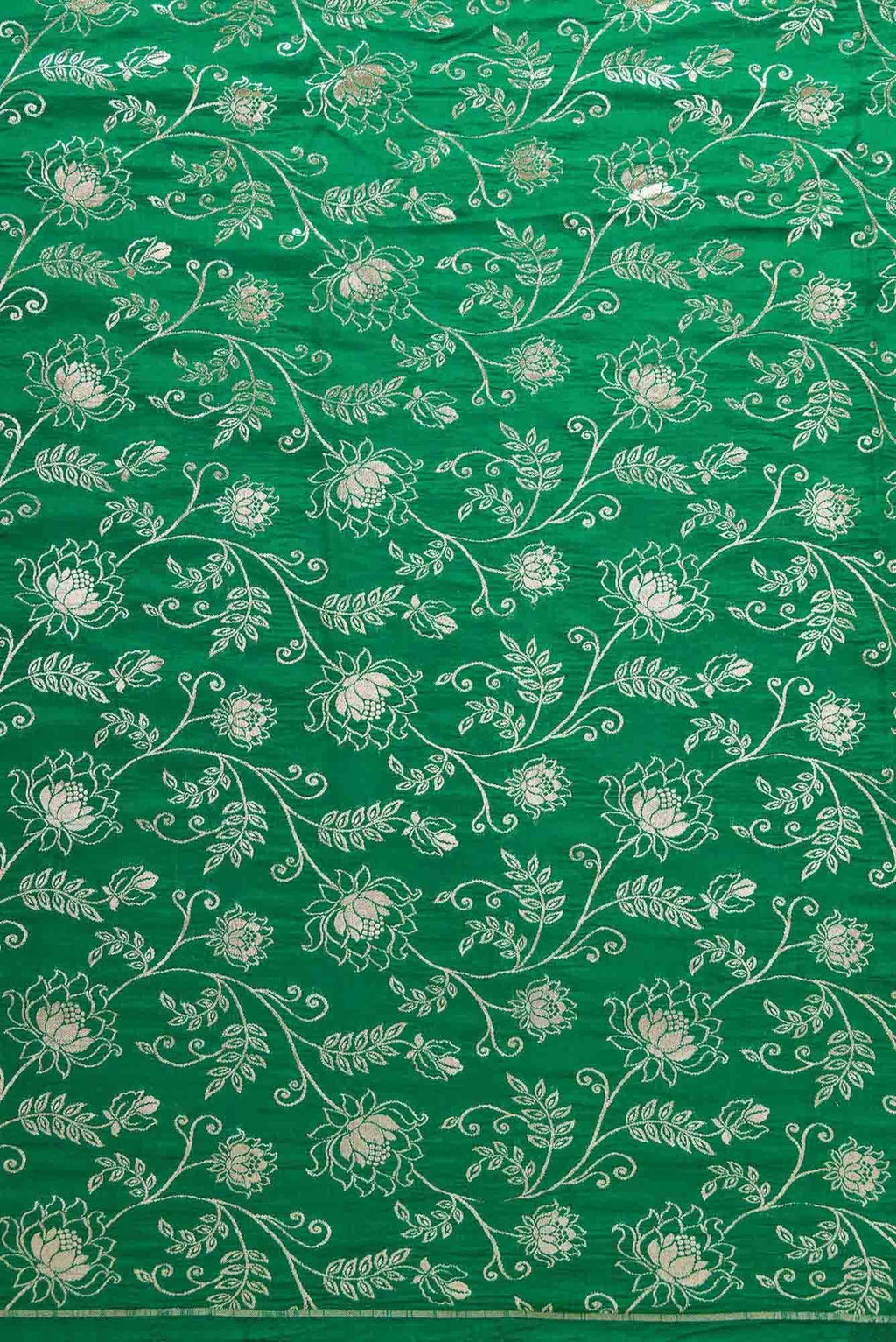 Green Banarasi Silk Dress Material