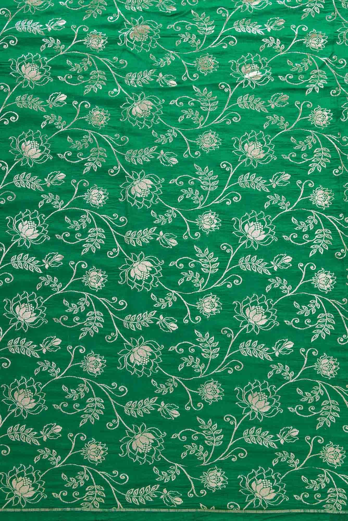 Green Banarasi Silk Dress Material