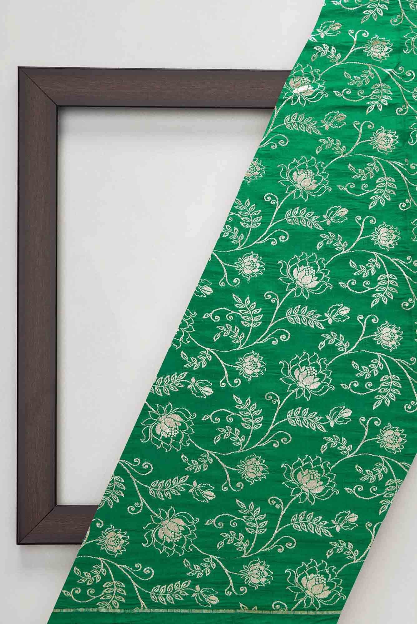 Green Banarasi Silk Dress Material