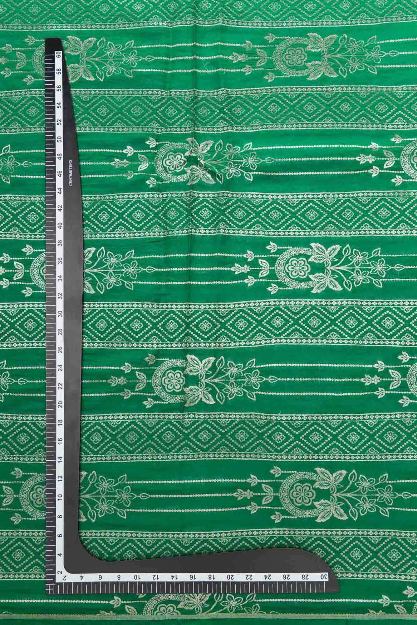 Green Banarasi Silk Dress Material