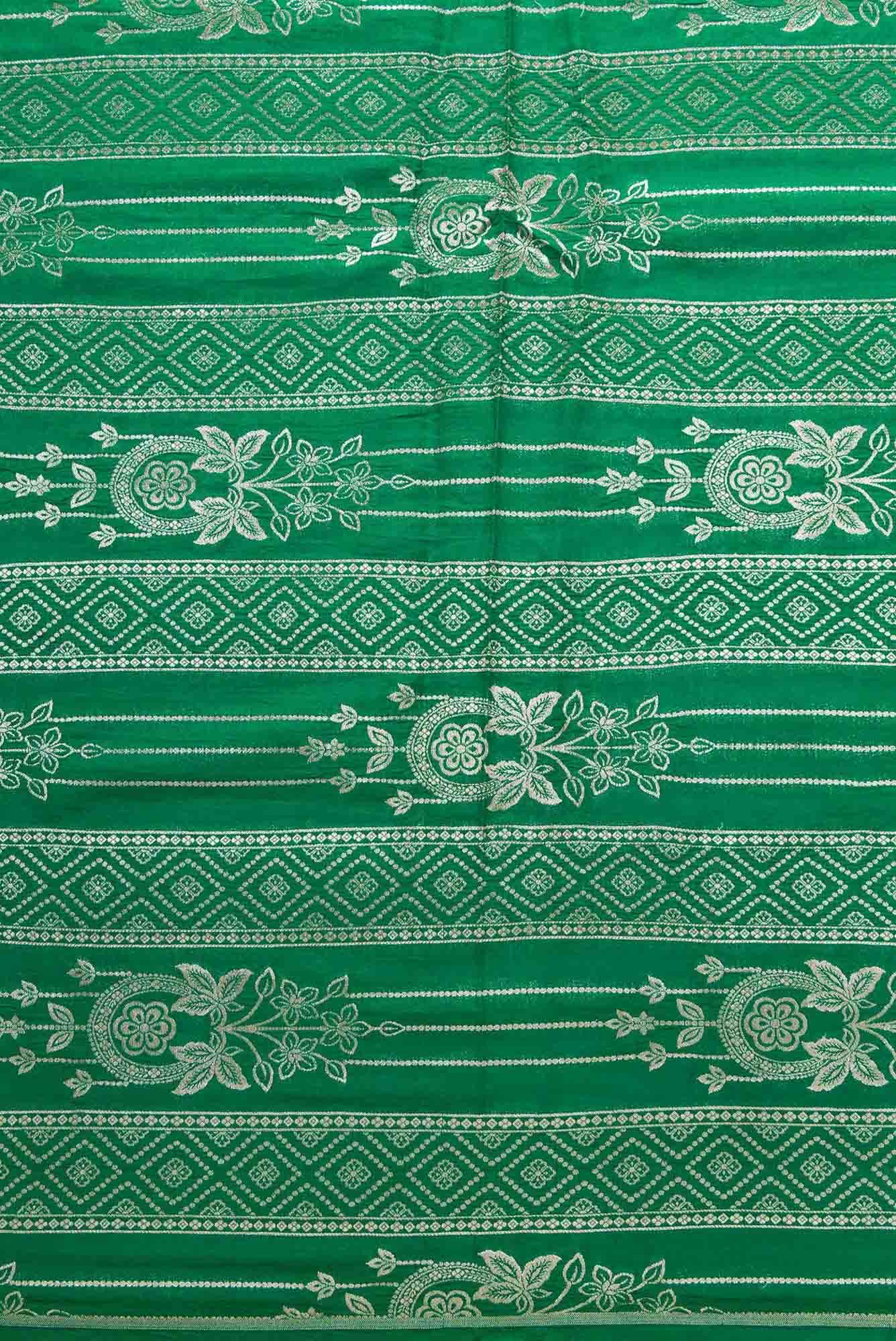 Green Banarasi Silk Dress Material