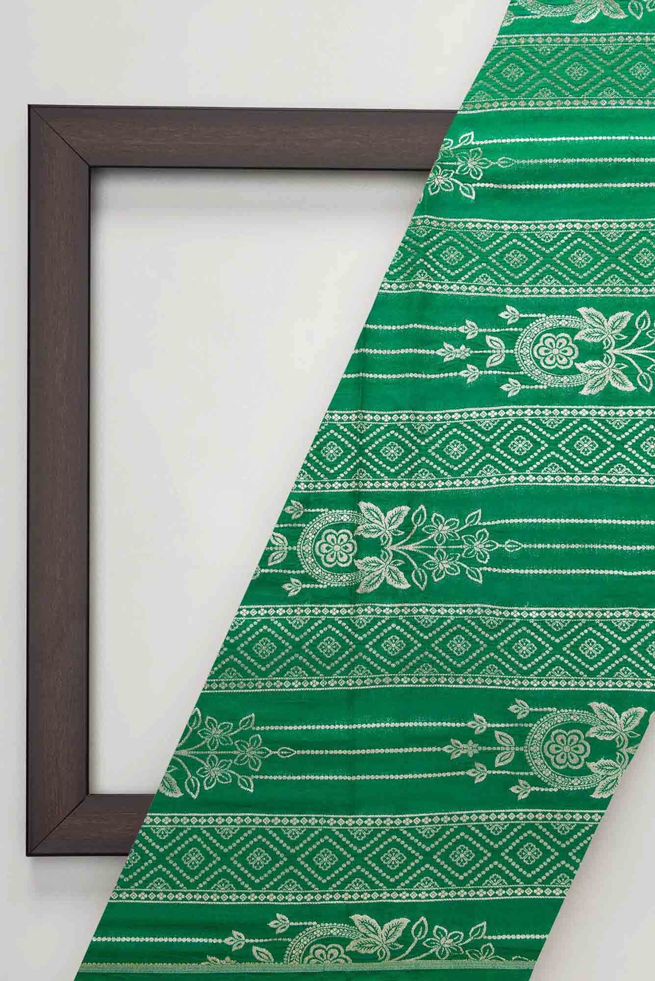 Green Banarasi Silk Dress Material