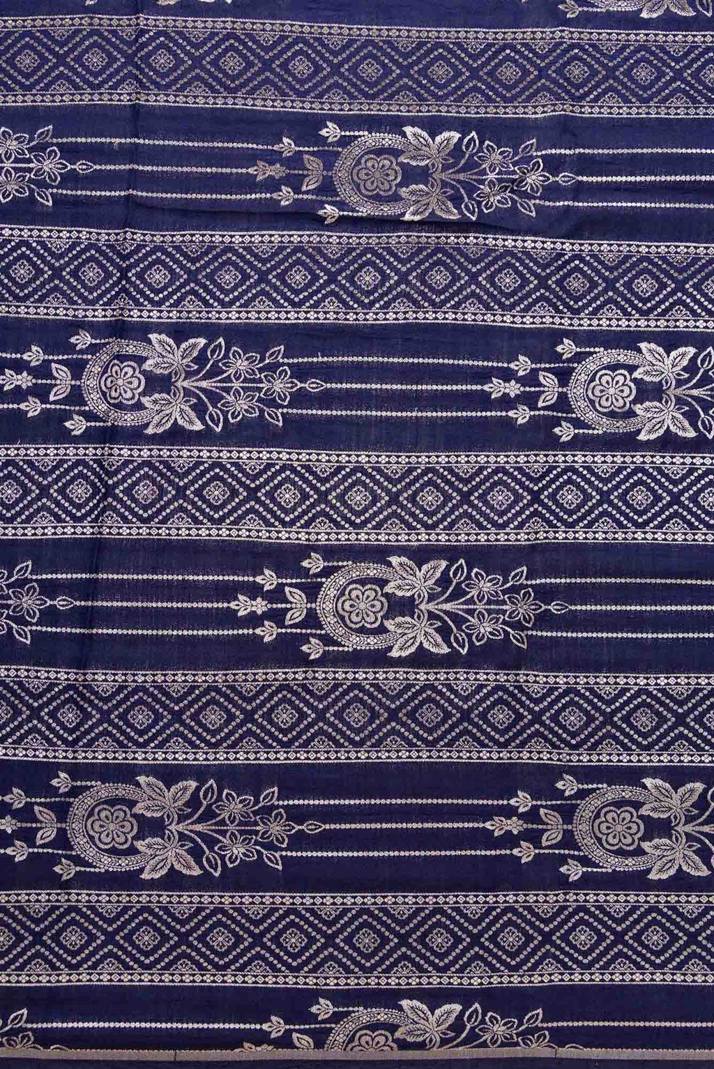 Navy Blue Banarasi Silk Dress Material