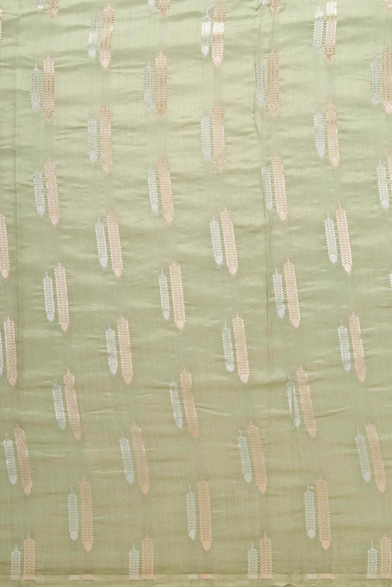 Green Banarasi Silk Dress Material