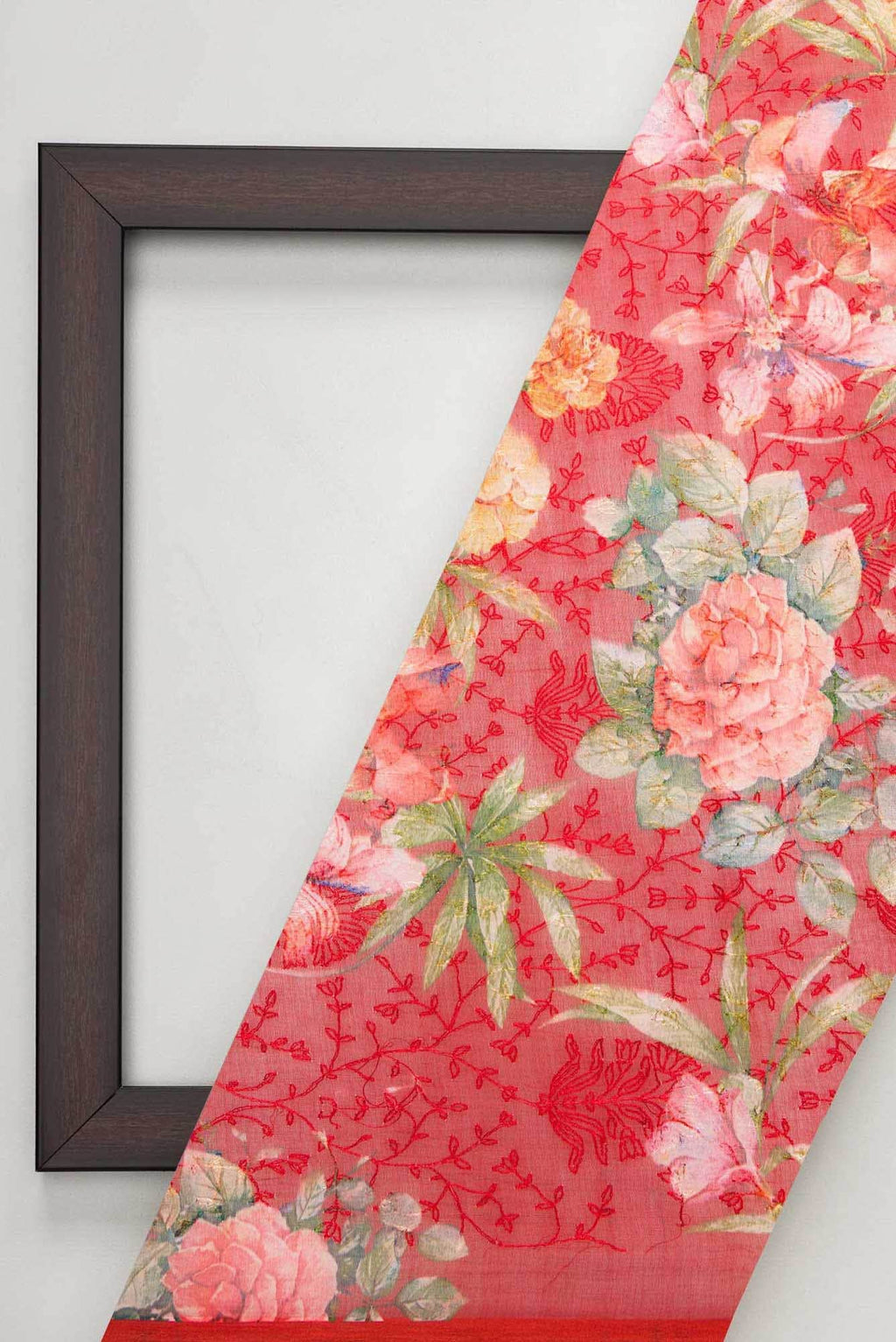 Red Chanderi Silk Dress Material