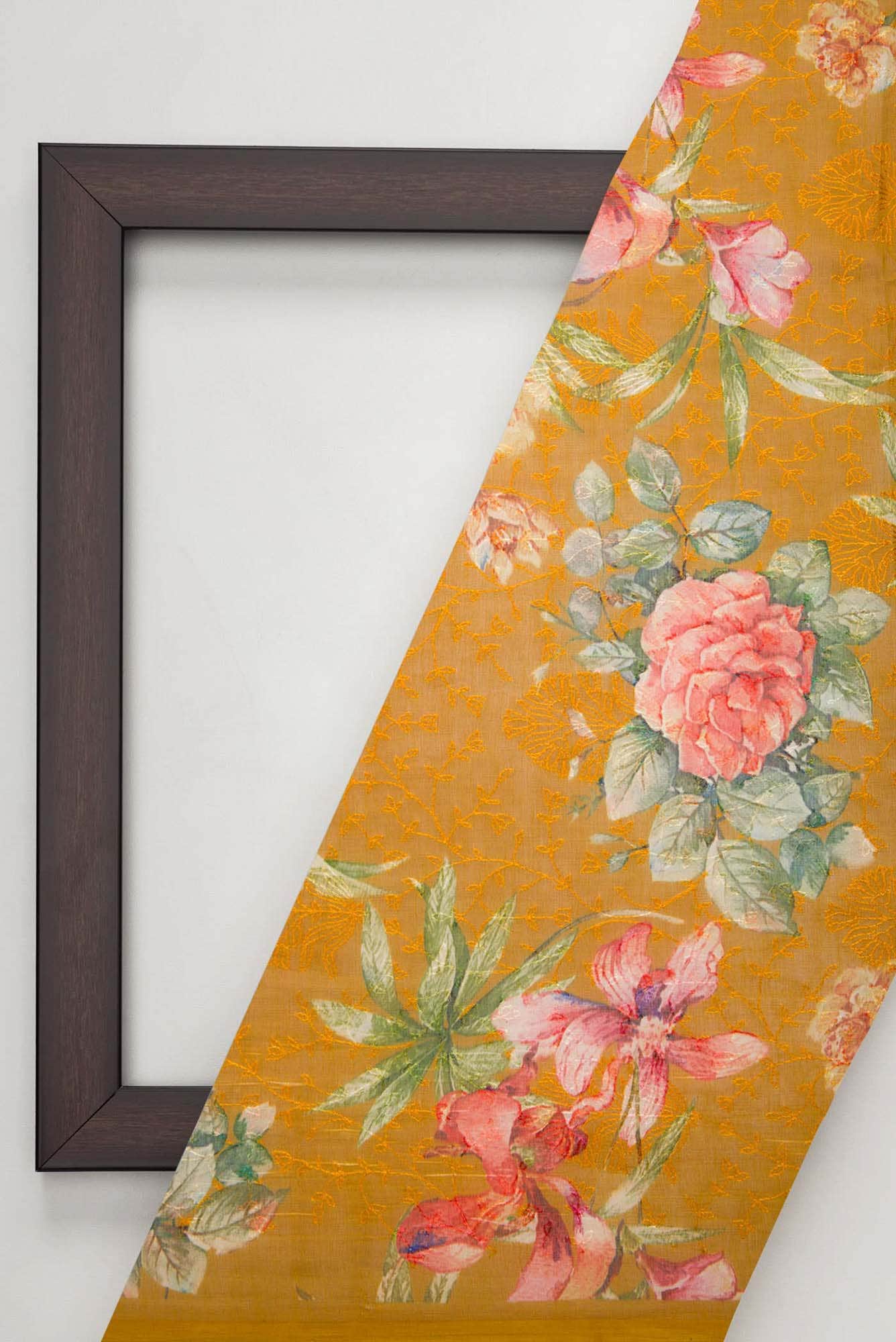 Mustard Chanderi Silk Dress Material