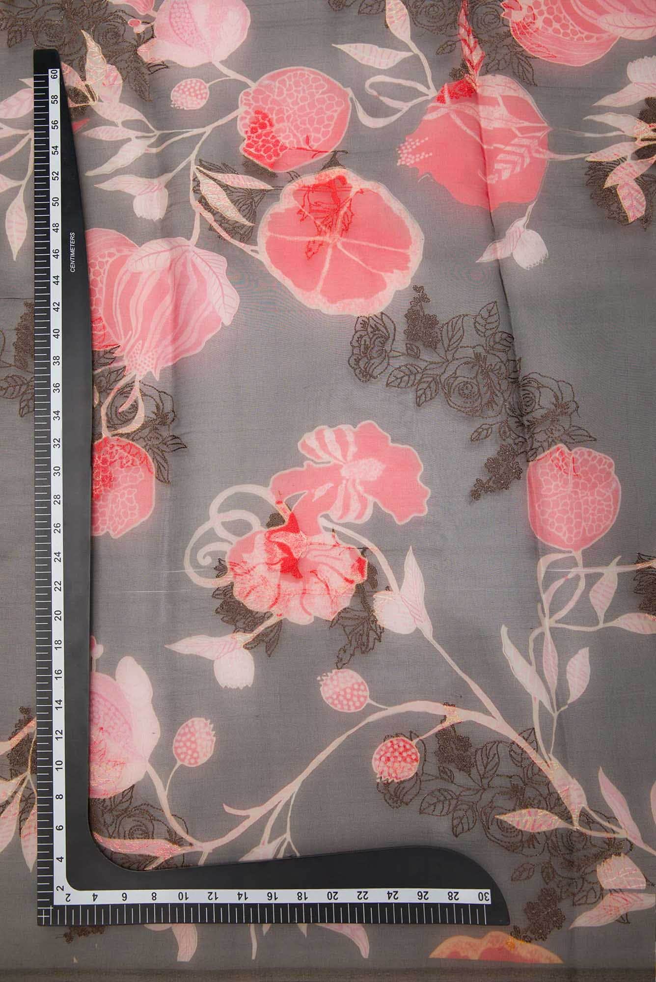 Black Organza Silk Dress Material