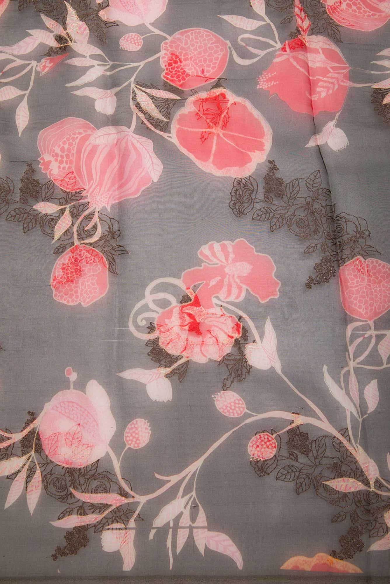 Black Organza Silk Dress Material