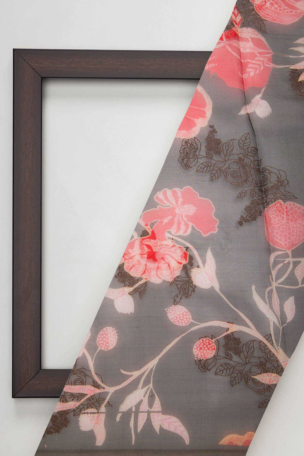 Black Organza Silk Dress Material