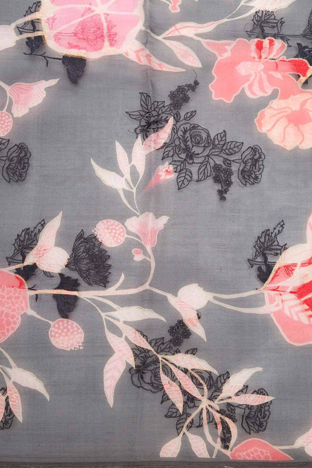 Black Chanderi Silk Dress Material