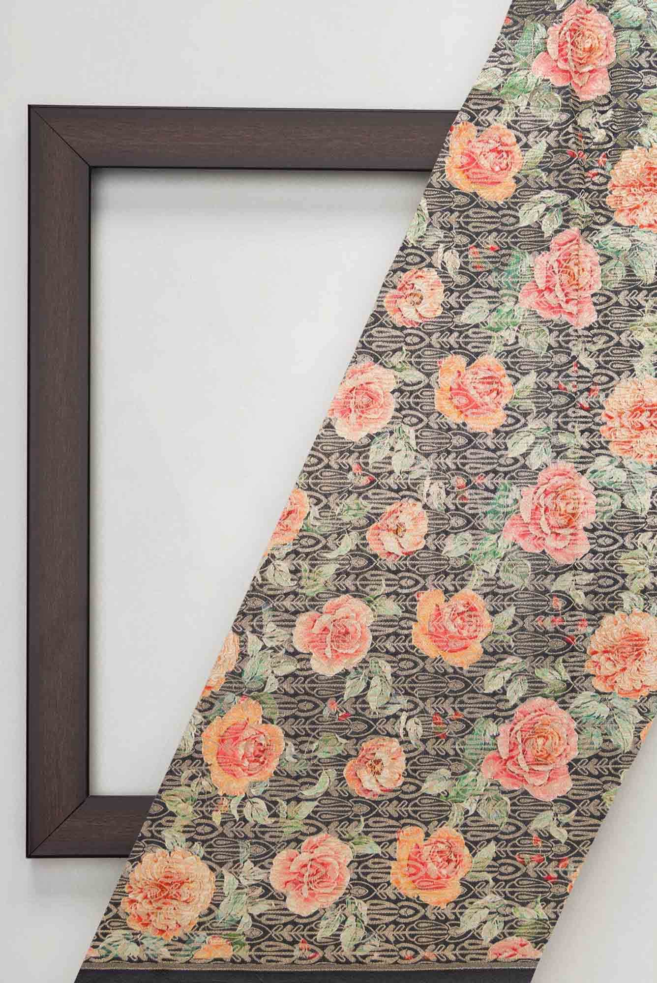 Grey Banarasi Silk Dress Material