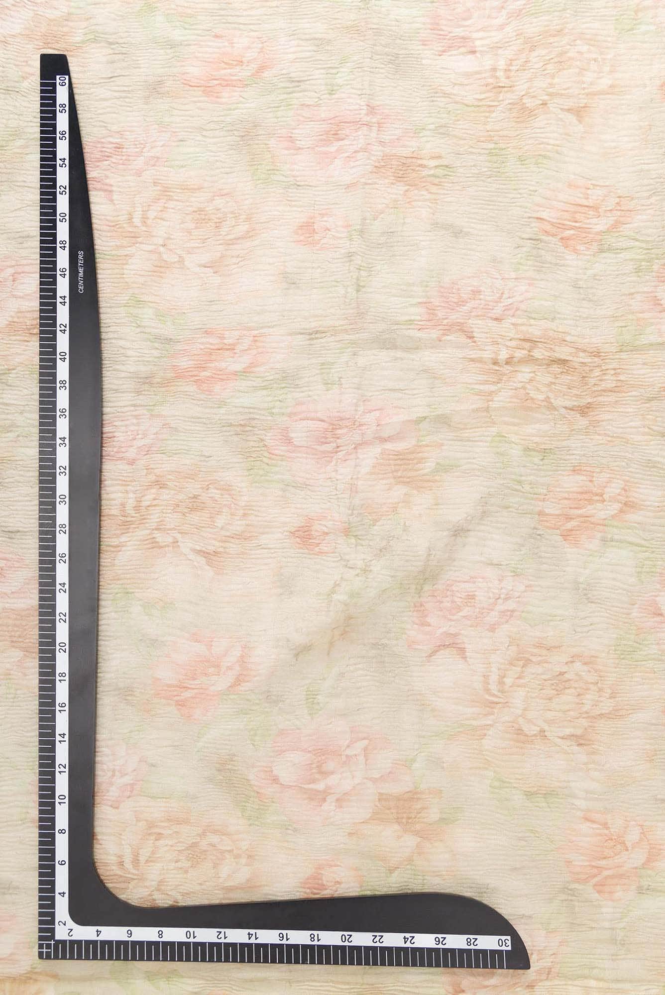 Beige Kanchipuram Tissue Silk Dress Material