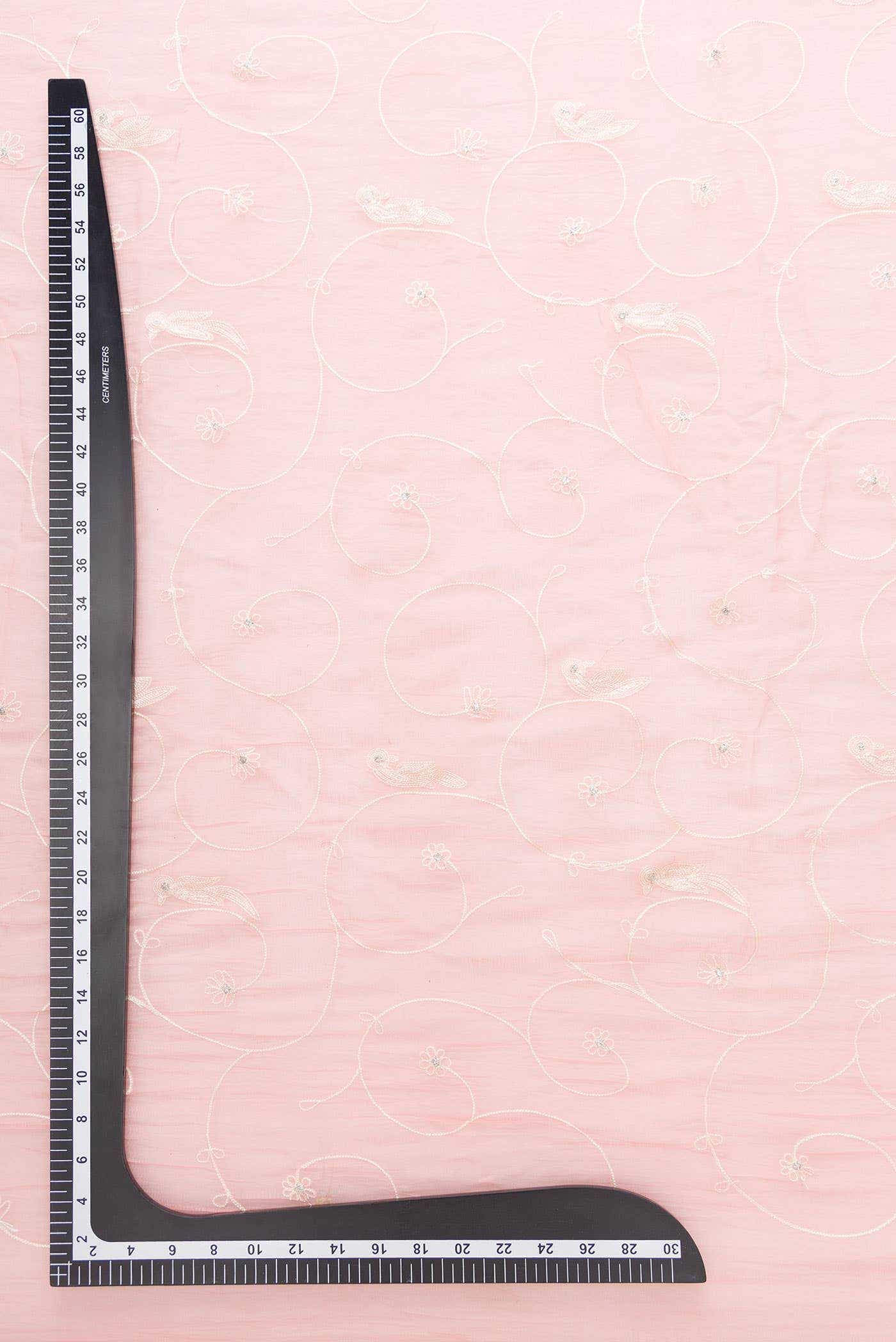 Pink Chanderi Silk Dress Material