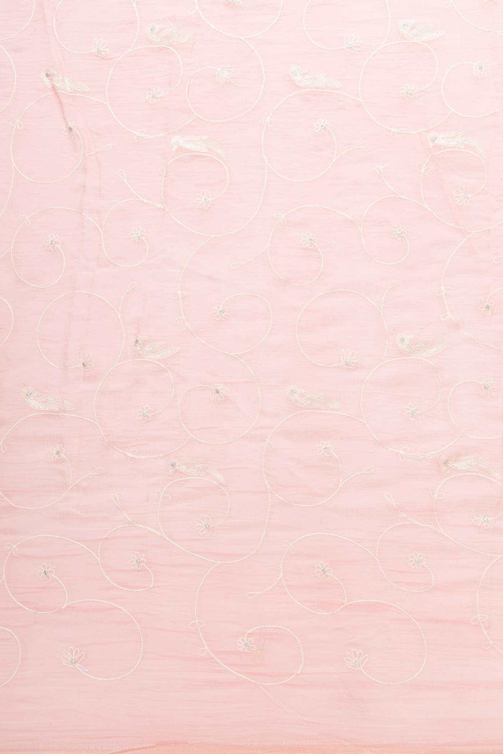 Pink Chanderi Silk Dress Material