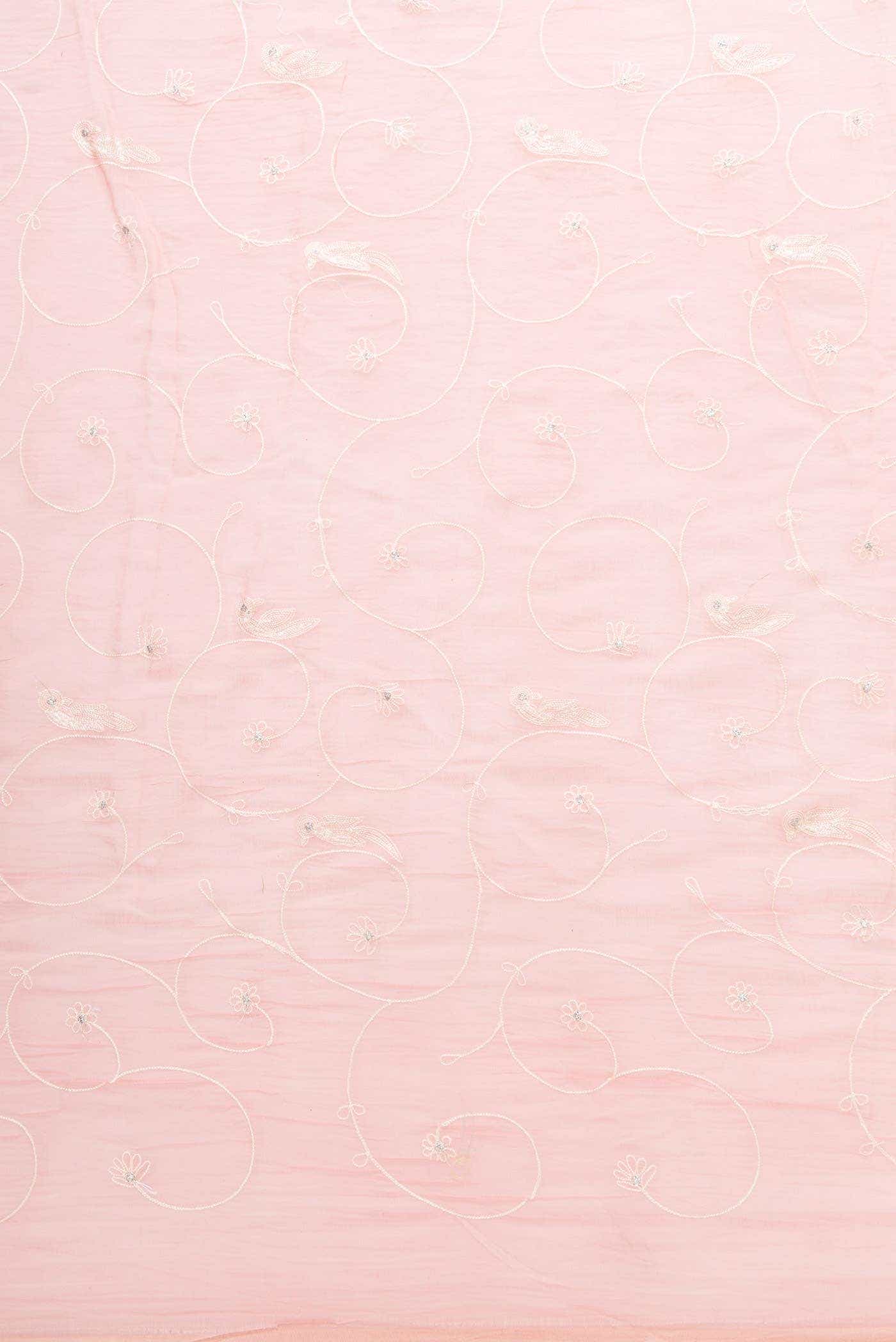 Pink Chanderi Silk Dress Material