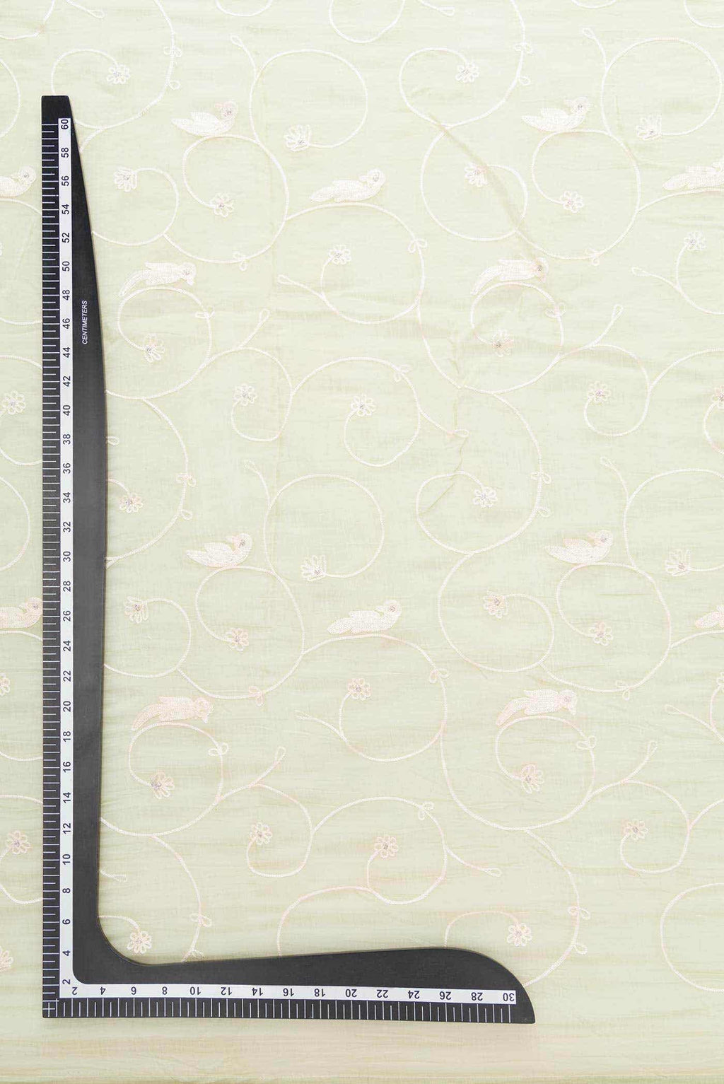 Pista Green Chanderi Silk Dress Material