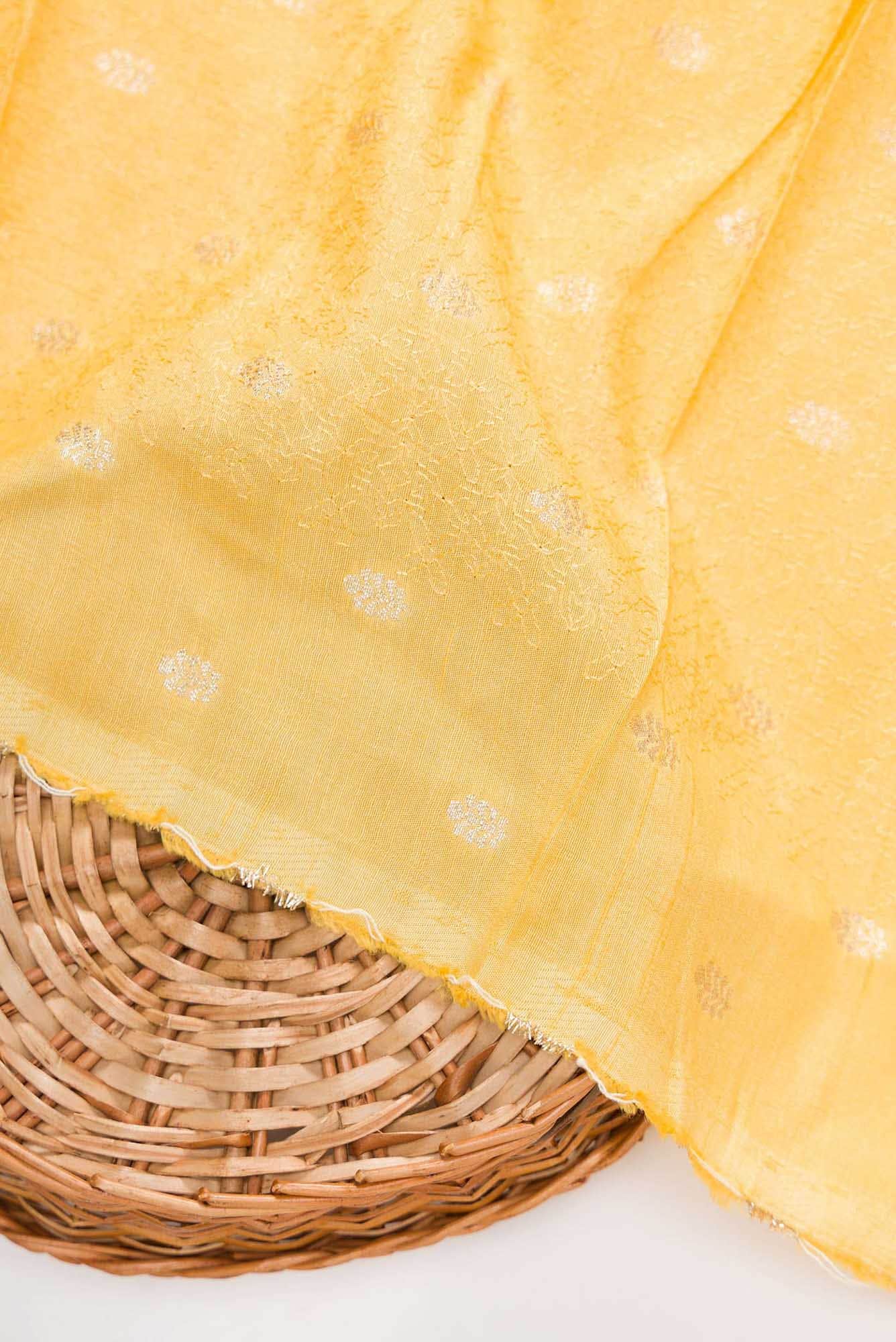 Yellow Raw Silk Dress Material